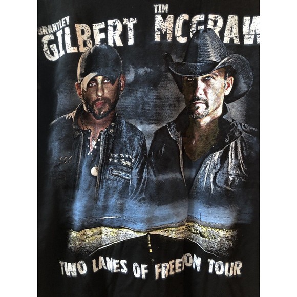 NOS TIM MCGRAW / BRANTLEY GILBERT 2013 Two Lanes Freedom Tour Concert T-shirt S - Picture 1 of 6